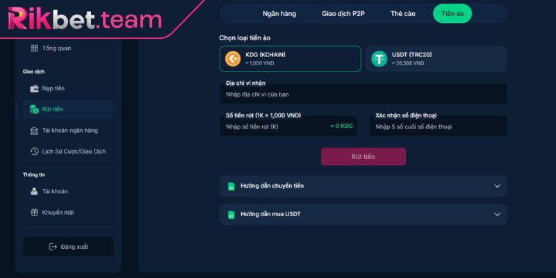 Nạp rút tiền rikbet 3 Lưu ý khi nạp rút tiền Rikbet